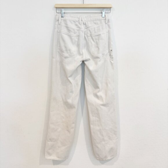 Good American Denim Good Boy Distressed Button Fly Split Hem Jeans White Size 25 - Picture 10 of 11